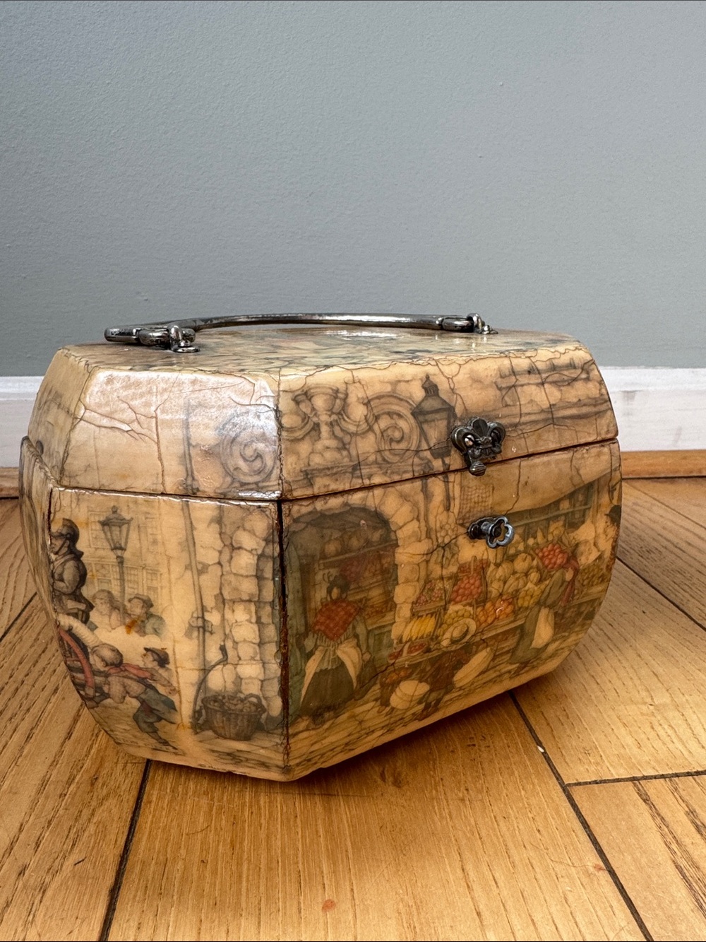 Anton Peick 1970’s Vintage circus Decorative Wood Box flawed - Picture 5 of 13
